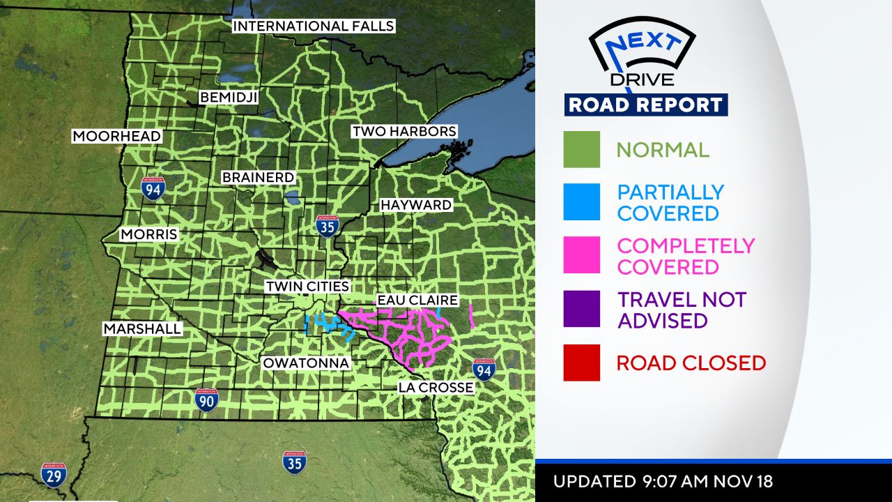 Snow concerns ease, but rain still expected south of Twin Cities Tuesday morning