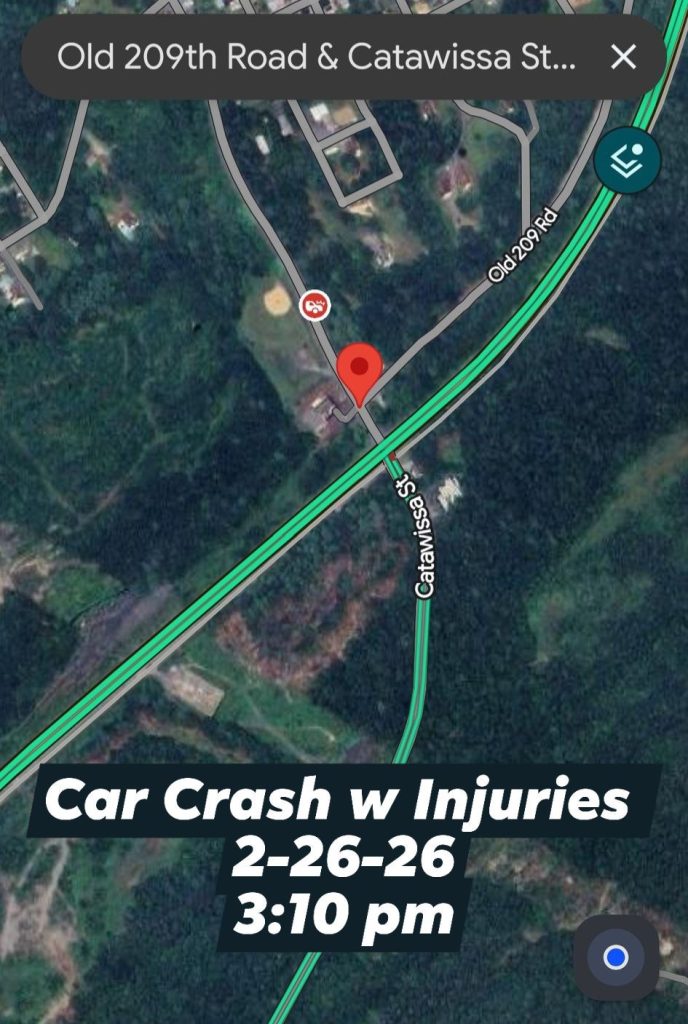 Crash Reported at Rt. 209