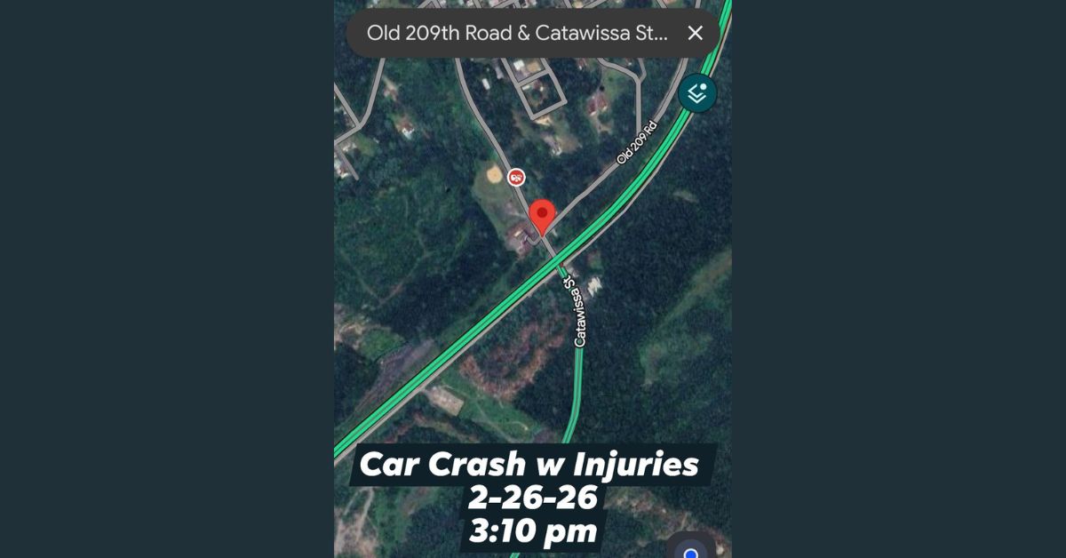 Crash Reported at Rt. 209 and Catawissa