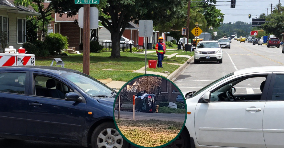 Police on Scene of Crash at 5th & Poplar