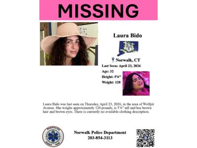 Missing Woman Laura Bido, 32, Last Seen in Norwalk Near Wolfpit Avenue