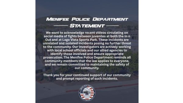 Menifee Police Investigate Juvenile Fights at In-N-Out and Lago Vista Sports Park