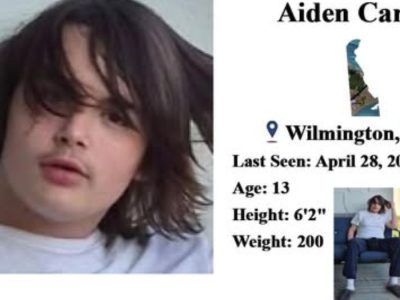 Aiden Carter is missing in Wilmington, Delaware as Gold Alert Issued for a 13-year-old juvenile