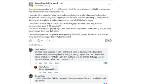 Former Bushnell Elementary Staff Member Raises Concerns About Student Treatment