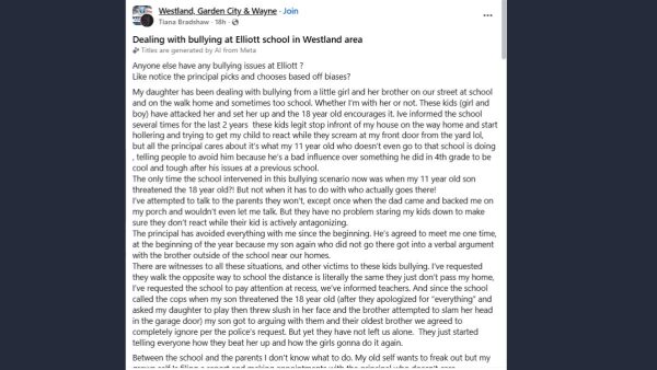 Mom Says Elliott School Principal Ignores Ongoing Bullying of Her Daughter in Westland