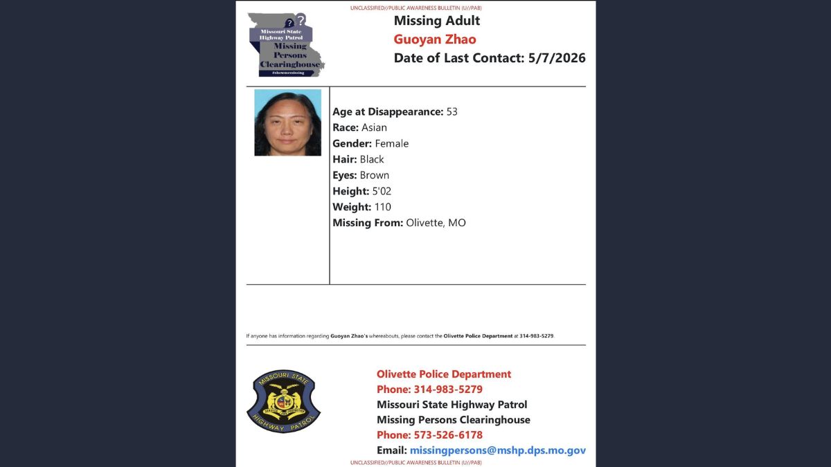 Washington University Researcher Guoyan Zhao Missing Near the Mississippi River