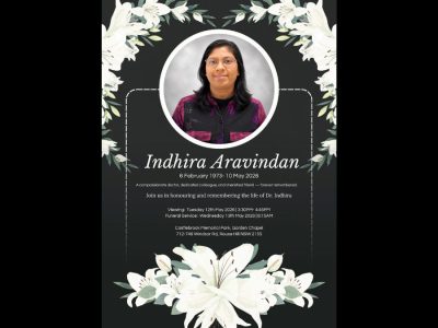 Quakers Hill Mourns the Loss of Beloved Local Doctor Dr. Indhira Aravindan