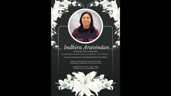 Quakers Hill Mourns the Loss of Beloved Local Doctor Dr. Indhira Aravindan