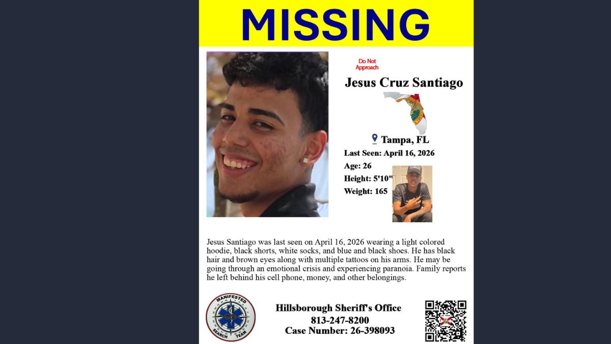 Tampa Man Jesus Cruz Santiago Missing Over a Month, Family Pleads for Help