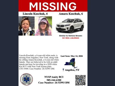 Urgent Search Underway for 4 and 6-Year-Olds Missing from Upstate New York