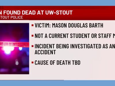 Former UW-Stout Student Mason Barth Dies in an Accidental Death Investigation