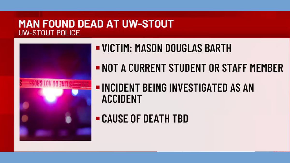 Former UW-Stout Student Mason Barth Dies in an Accidental Death Investigation