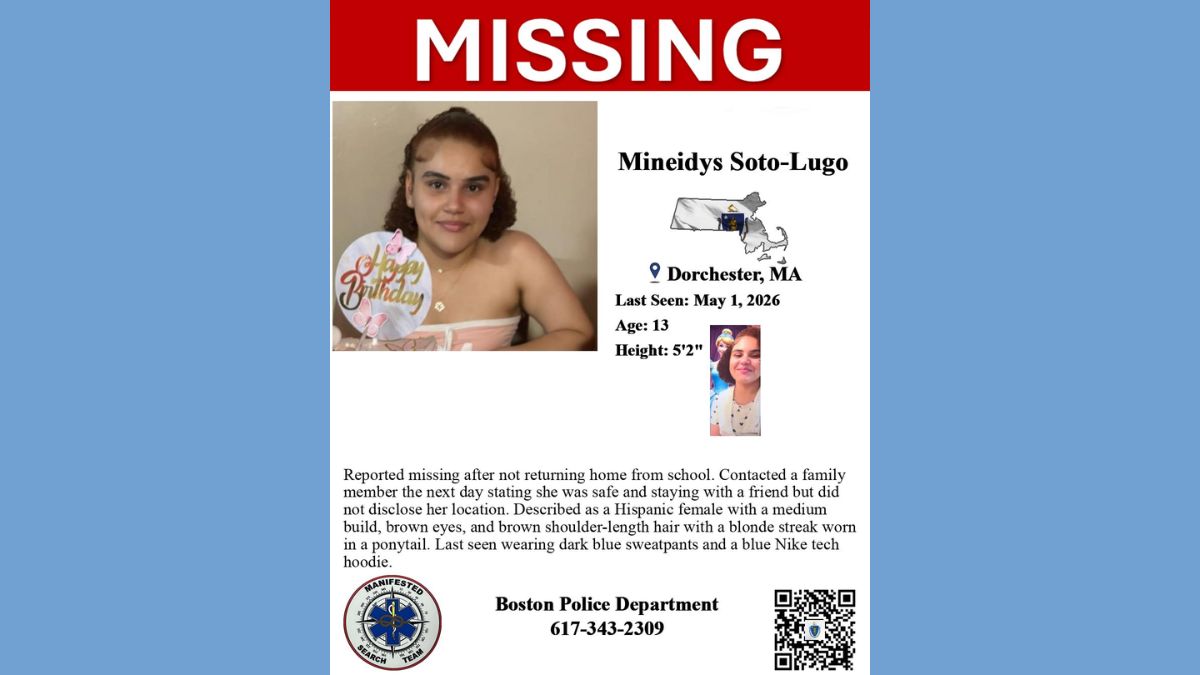 13-Year-Old Mineidys Soto-Lugo Missing From Dorchester Since May 1