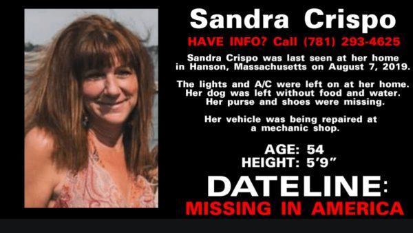 Hanson, MA: DNA Confirms Remains Found on Route 3 Are Missing Woman Sandra Crispo