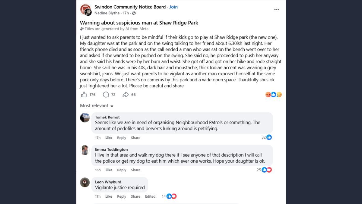 Shaw Ridge Park Safety Warning: Child Approached by Stranger in Second Incident Within Days