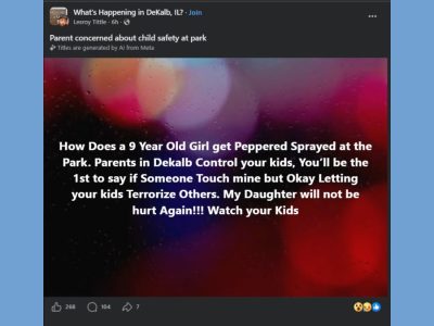 DeKalb, IL, Parents on Edge After 9-Year-Old Pepper Sprayed at Local Park