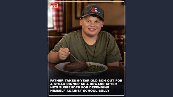 Dad Takes Son Out for Steak Dinner After School Suspends Him for Fighting Back Against Bully