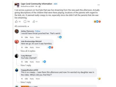 Cape Coral Mom Warns Community After Stranger Livestreams Kids at Local Park Without Parents’ Knowledge