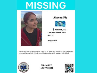 Mitchell, SD Teen Akeena Fly, 16, Missing Since Monday Evening, Possibly Traveling With Another Person