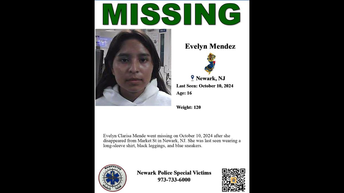 Newark, NJ: 16-Year-Old Evelyn Mendez Missing Since October 2024 From Market Street