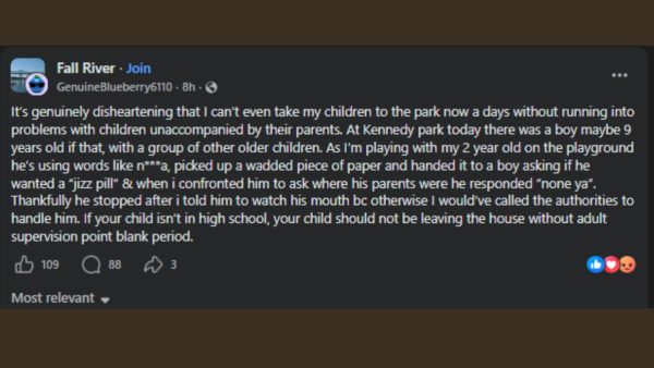 Fall River Mom Says Unsupervised Kids at Local Park Used Slurs, Crude Language Toward Toddler