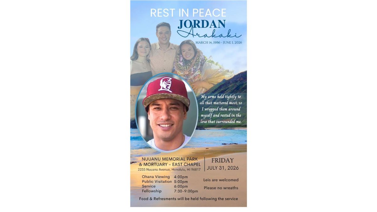 Honolulu, HI, Jordan Arakaki, 40, Remembered by Family as Memorial Service Approaches