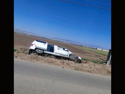 Crash on Bonita School Road Near Main Street Leaves Car Overturned, Santa Maria