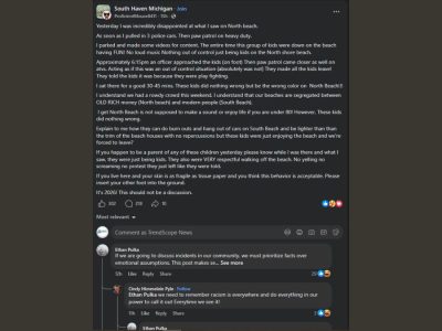 South Haven, MI, Witness Claims Black Teens Removed from North Beach While White Beachgoers Faced No Consequences