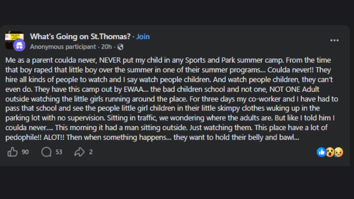 St. Thomas Parents Raise Supervision Concerns Over Summer Camp Safety