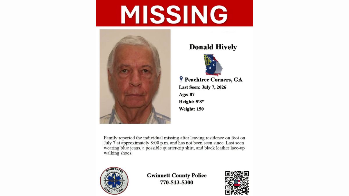 Peachtree Corners: Donald Hively, 87, Reported Missing After Leaving Home on Foot
