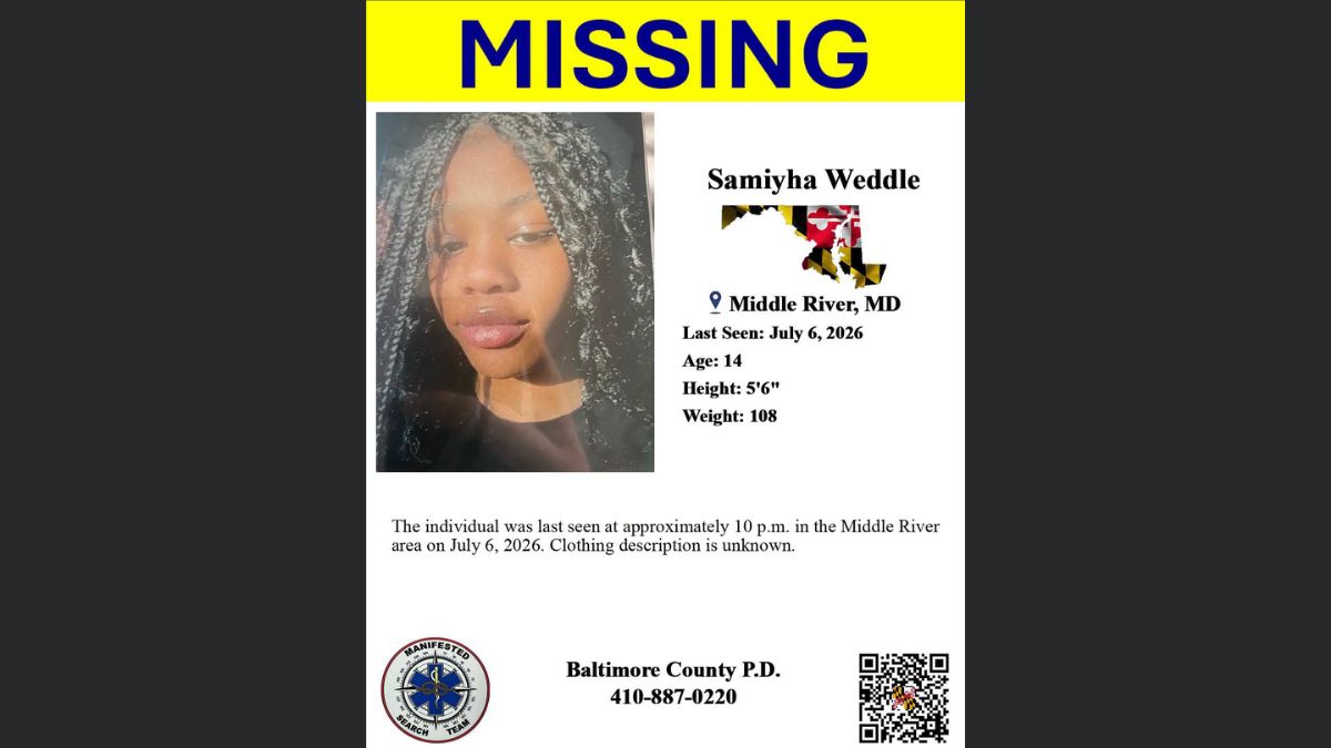 Middle River, Md.: 14-Year-Old Samiyha Weddle Reported Missing Since Sunday Night