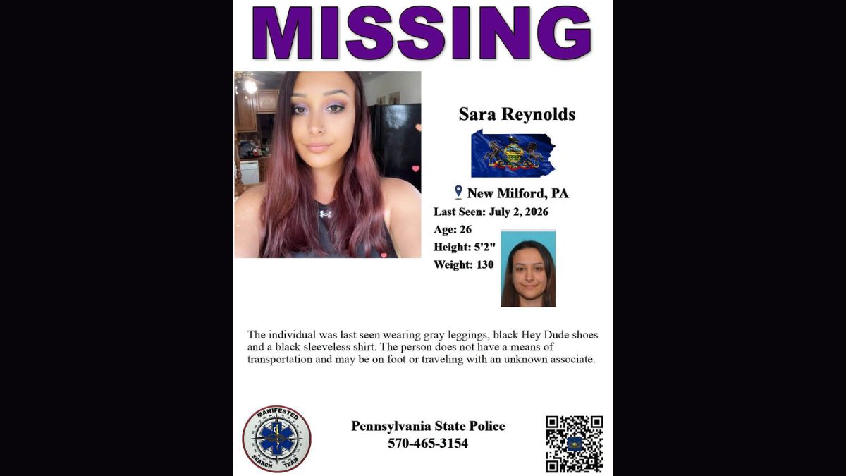 New Milford Township, Pennsylvania: Sara Reynolds, 26, Missing Since July 2 Near I-81